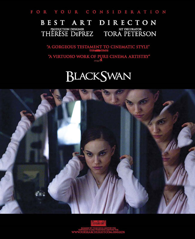 Film: Black Swan; Studio: Fox Searchlight; Ad; Focus: Best Art Direction 