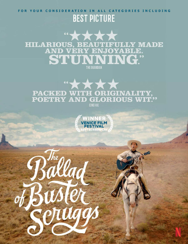 The Ballad of Buster Scruggs Movie Poster 2018 Film Print 13x20" 24x36" 27x40" 