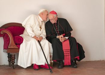 Jonathan Pryce and Anthony Hopkins Share Communion in the Two Popes