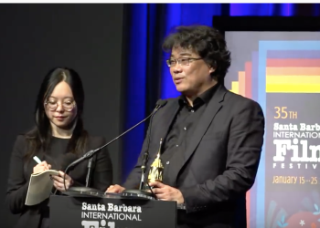 Bong Joon Ho Accepts Director Award from Santa Barbara Film Fest