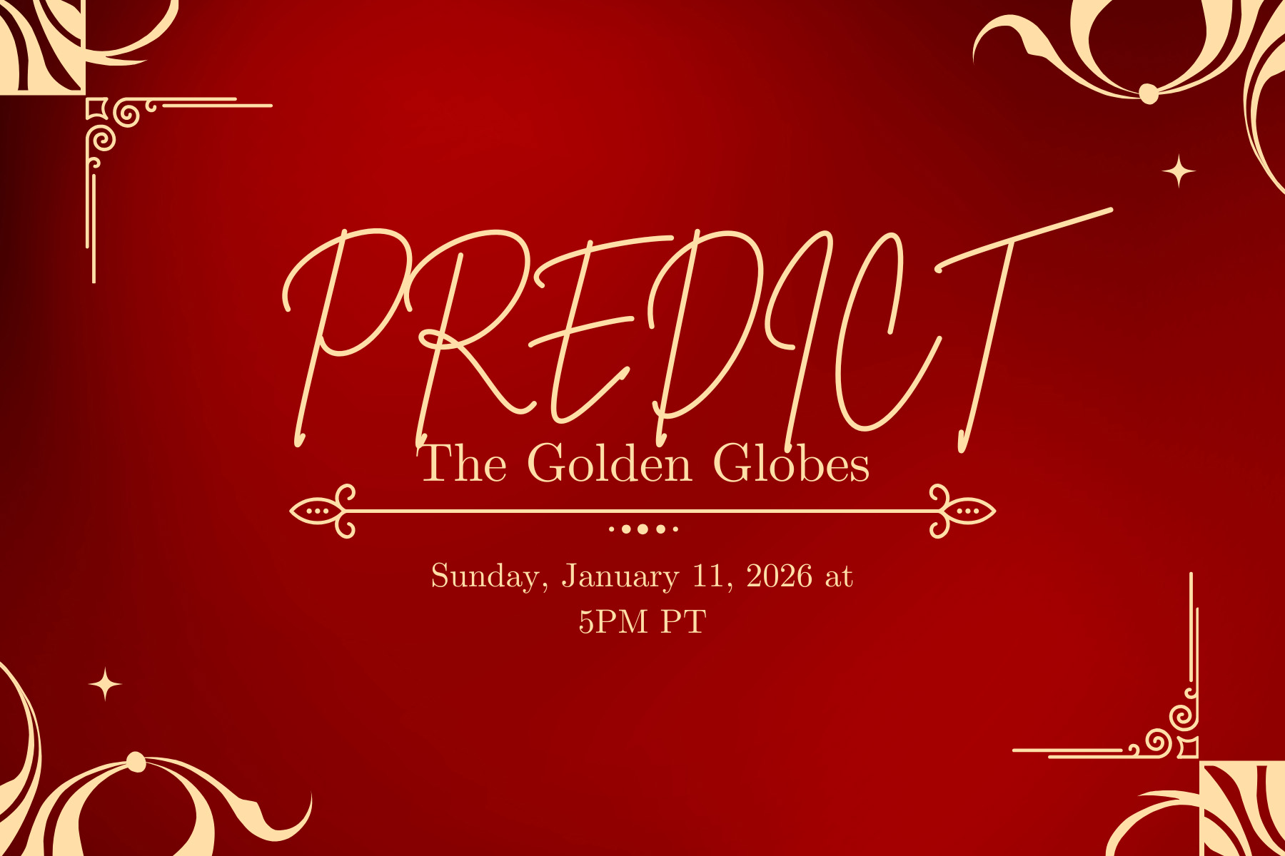 Contest Alert: 2026 Predict the Golden Globe winners open for business.