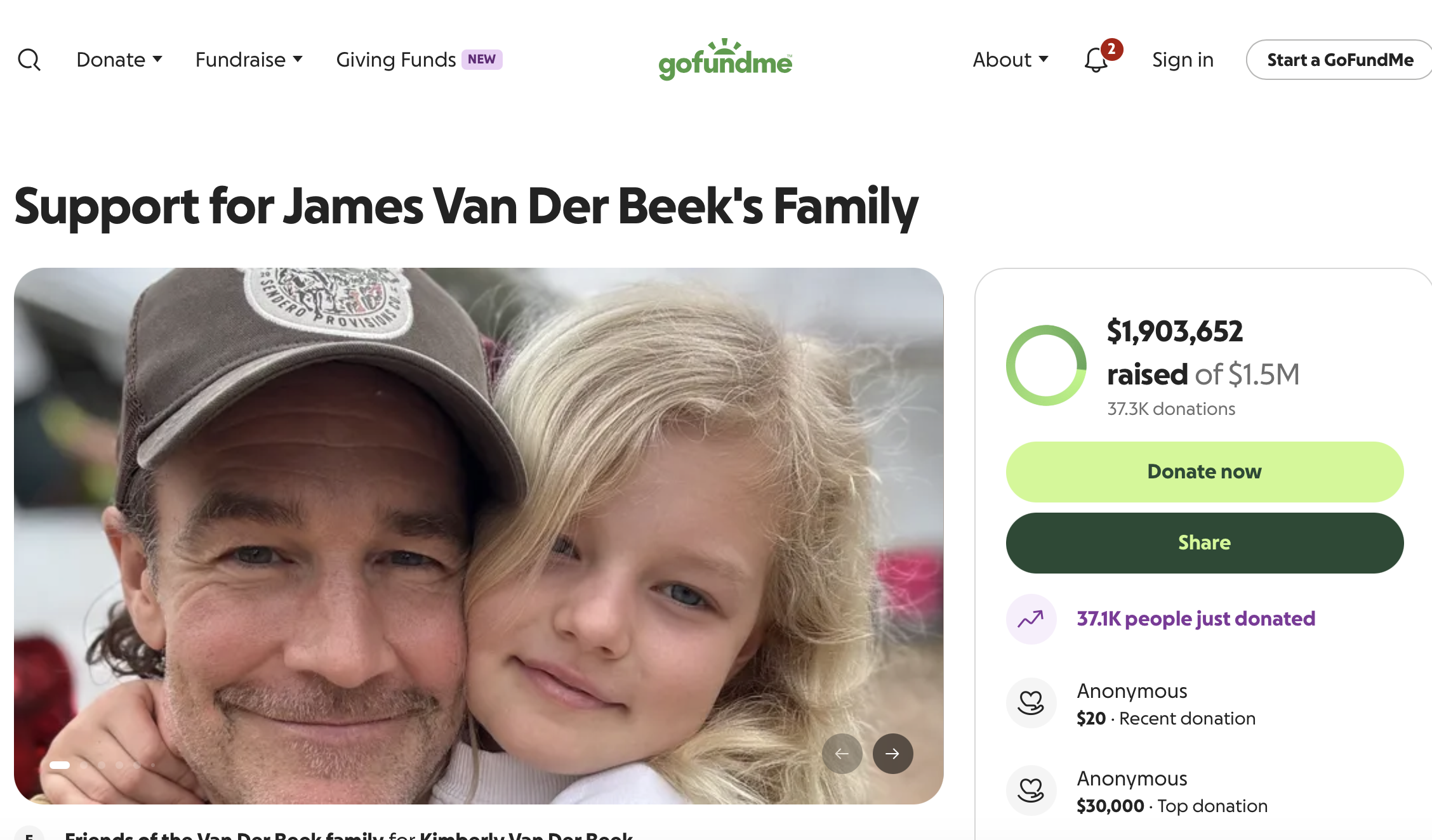 Steven Spielberg Donates $25K to the GoFundMe for James Van Der Beek
